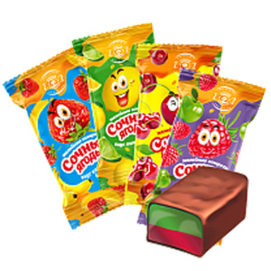 Конфеты с желейным корпусом "Сочные ягоды" МИКС