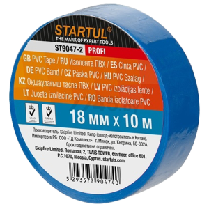 Изолента ПВХ 18 мм x 10 м синяя STARTUL PROFI, 10 шт