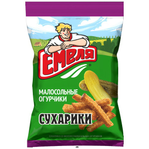 Сухарики "Емеля" со вкусом малосольных огурчиков 90г