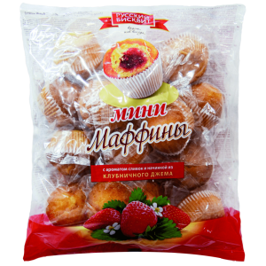 Мини-маффины Сливки и клубничный джем 465гр