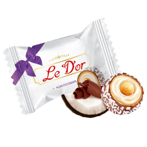 Конфеты "Le D'or" с кокосовой начинкой в кокосовой стружке