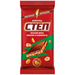 Шоколад молочный СТЕП с лесным орехом 80гр