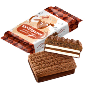 Десерт длительного срока хранения глазированный "Кучеряшки" суфле-вареная сгущенка