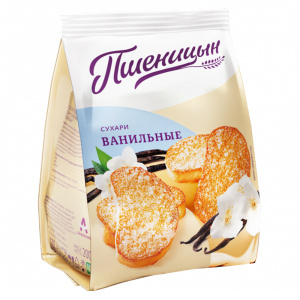Изделия хлебобулочные сухарные: Сухари сахарные с ароматом ванили LUXE (фасовка) 200гр