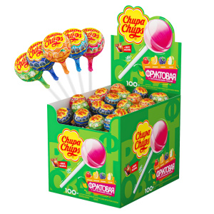 Карамель "Чупа чупс" со вкусом клубники,яблока,апельсина,ежевики,колы