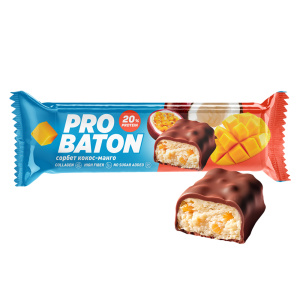 Батончик глазированный с содержанием протеина со вкусом "Сорбет кокос-манго" PROBATON" 40гр
