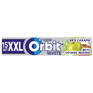 Жевательная резинка без сахара со вкусом яблока "Orbit" White XXL Сочное яблоко