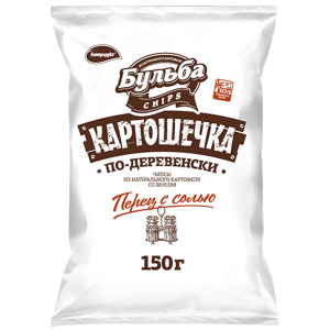 Чипсы из сырого картофеля "Бульба chips" со вкусом перца и соли 150г