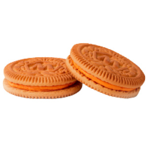 Печенье сахарное "Сэндвич" с апельсиновой нач. и взрывной карамелью