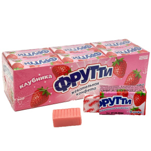 Жевательная конфета с ароматом клубники "Фрутти" 36 г