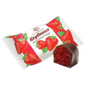 Конфеты глазированные Калужский Десерт "Клубника в бело-темной глазури"