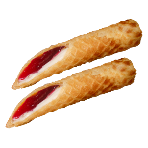 Пирожное трубочки вафельные с начинкой со вкусом малины и сливок