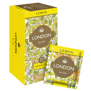 Чай черный байховый мелколистовой со вкусом и ароматом "Lemon"(Лимон) ТМ London Tea Club, 25 пакетов по 2гр/ 1 коробка 17 упаковок