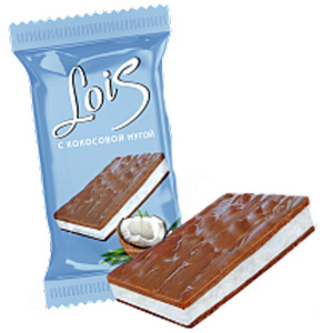 LOIS кондитерская плитка с кокосовой нугой 80гр