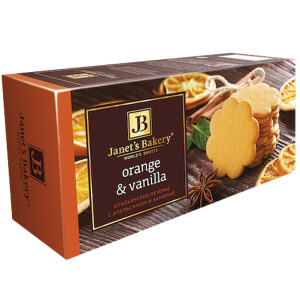Печенье сдобное "Janet’s Bakery" Итальянское с ванилью и апельсином" 130гр
