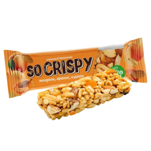 Батончик So Crispy арахис, миндаль, курага 35гр