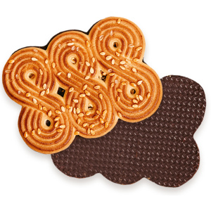 Печенье сахарное "Формула успеха" с кунжутом молочное с глазурью