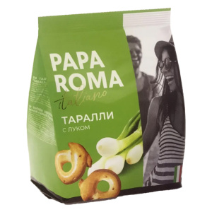 Изделия хлебобулочные бараночные "Таралли с луком без добавления сахара" PAPA ROMA (фасовка) 180гр
