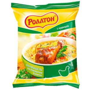 Вермишель на домашнем бульоне с курицей "Роллтон" 60гр