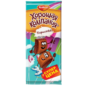 Кондитерская плитка «Хорошая компания» молочная пористая 80гр