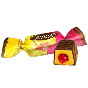 Конфеты помадно-молочные Сочный фрукт Банан-клубника