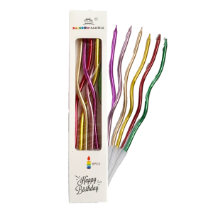 Свечи для торта "Серпантин" 6шт/10упак. коктейльные разноцветные