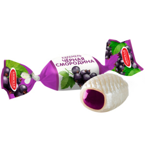 Карамель с фруктовой начинкой со вкусом ЧЕРНОЙ СМОРОДИНЫ "Цветики-конфетики"