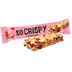 Батончик "So Crispy" с клубникой 40гр