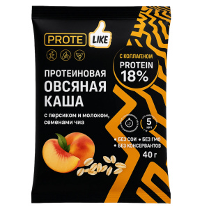 Сухой завтрак "Протеиновая овсяная каша с персиком и молоком,семенами чиа" 40гр