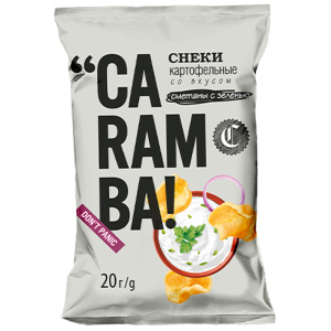 Снеки картофельные "CARAMBA" Сметана с зеленью 20гр