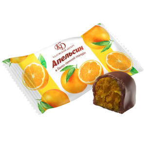 Конфеты глазированные Калужский Десерт "Апельсин в бело-темной глазури"