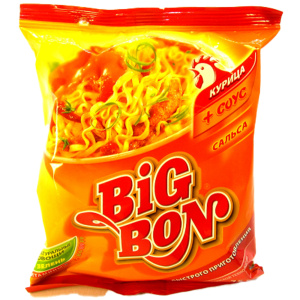 Лапша «Курица + соус «Сальса» BIG BON 75гр