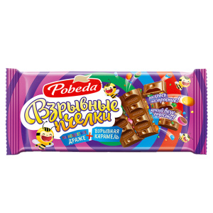 Шоколад молочный "Взрывные пчелки" мини-драже и взрывная карамель