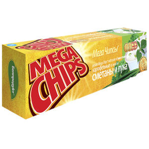 Мегачипсы картофельные со вкусом сметаны и лука 200г
