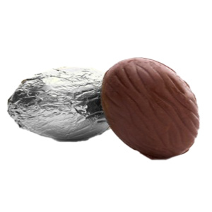 Конфеты в шоколадно-молочной глазури с кремовой начинкой "Курочка ряба" с ореховым вкусом