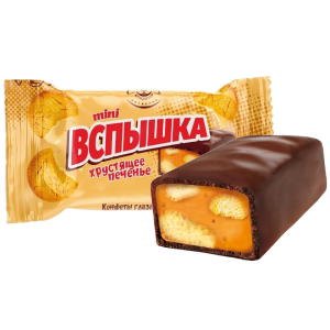 Конфеты грильяжные "Вспышка mini" карамель с печеньем