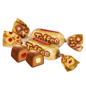 Конфеты молочные "Мягкая карамель в шоколаде с мармеладом из клюквы"