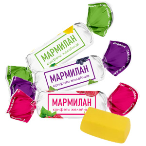 Конфеты желейные "Мармилан" МИКС со вкусом винограда,лимона,малины