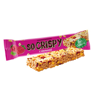 Батончик "So Crispy" без сахара с малиной
