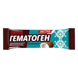 Изделие кондитерское Гематоген экстра кокосовый, ФАС 40 г/35 шт