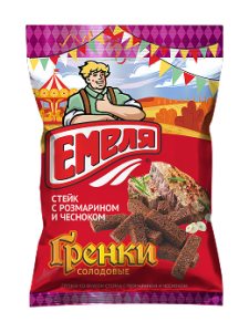 Гренки "Емеля" со вкусом стейка с розмарином и чесноком 60гр
